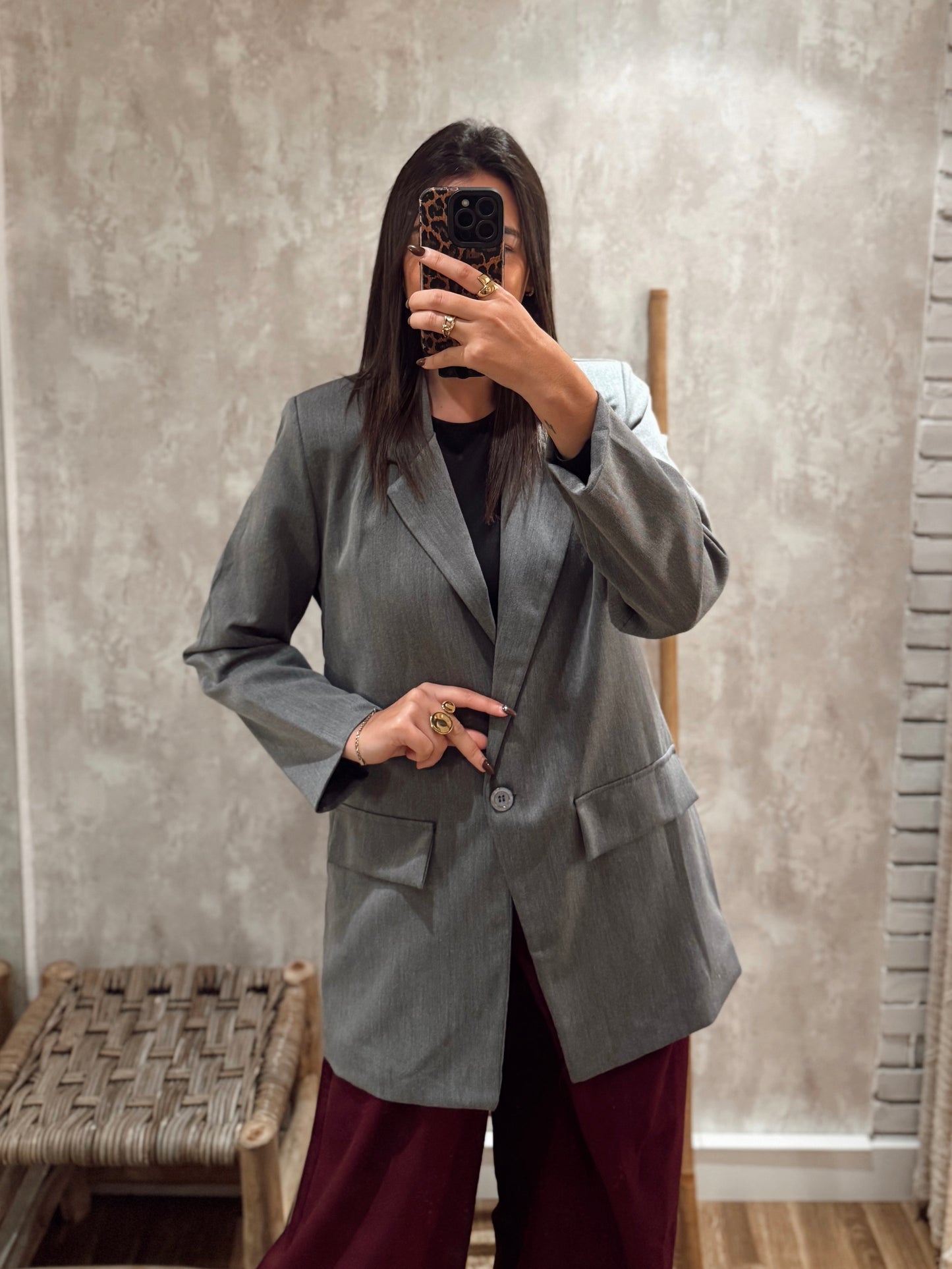 Blazer clássico em modelo oversized