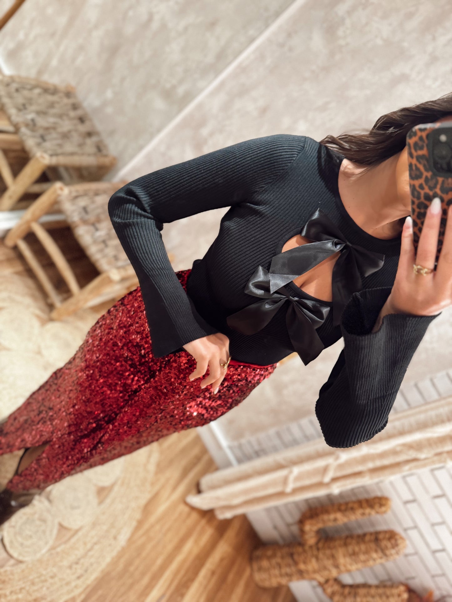 Body em malha canelada com detalhe de lacinhos removíveis