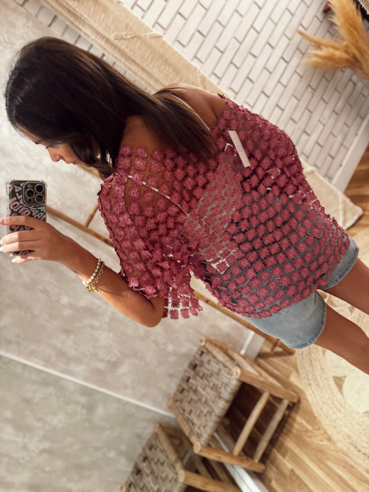 Blusa Rede Texturada beringela