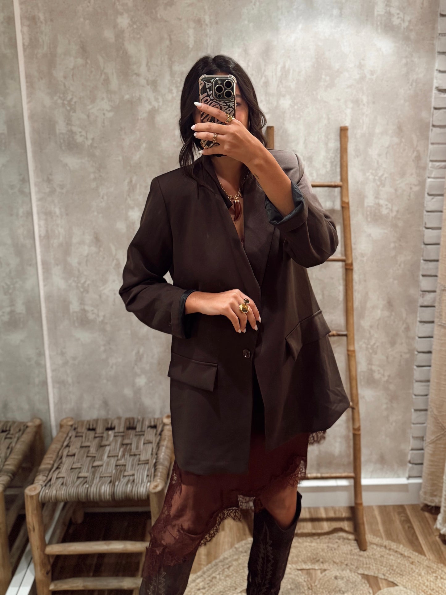 Blazer clássico em modelo oversized