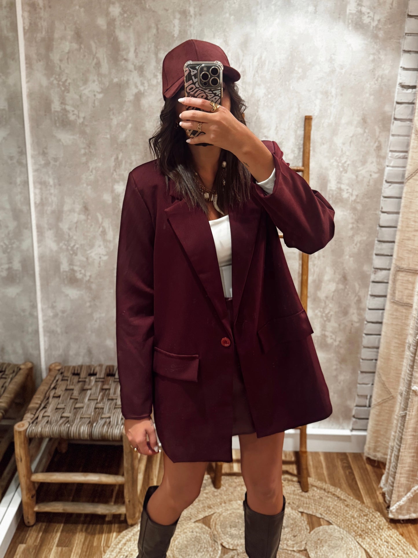 Blazer clássico em modelo oversized