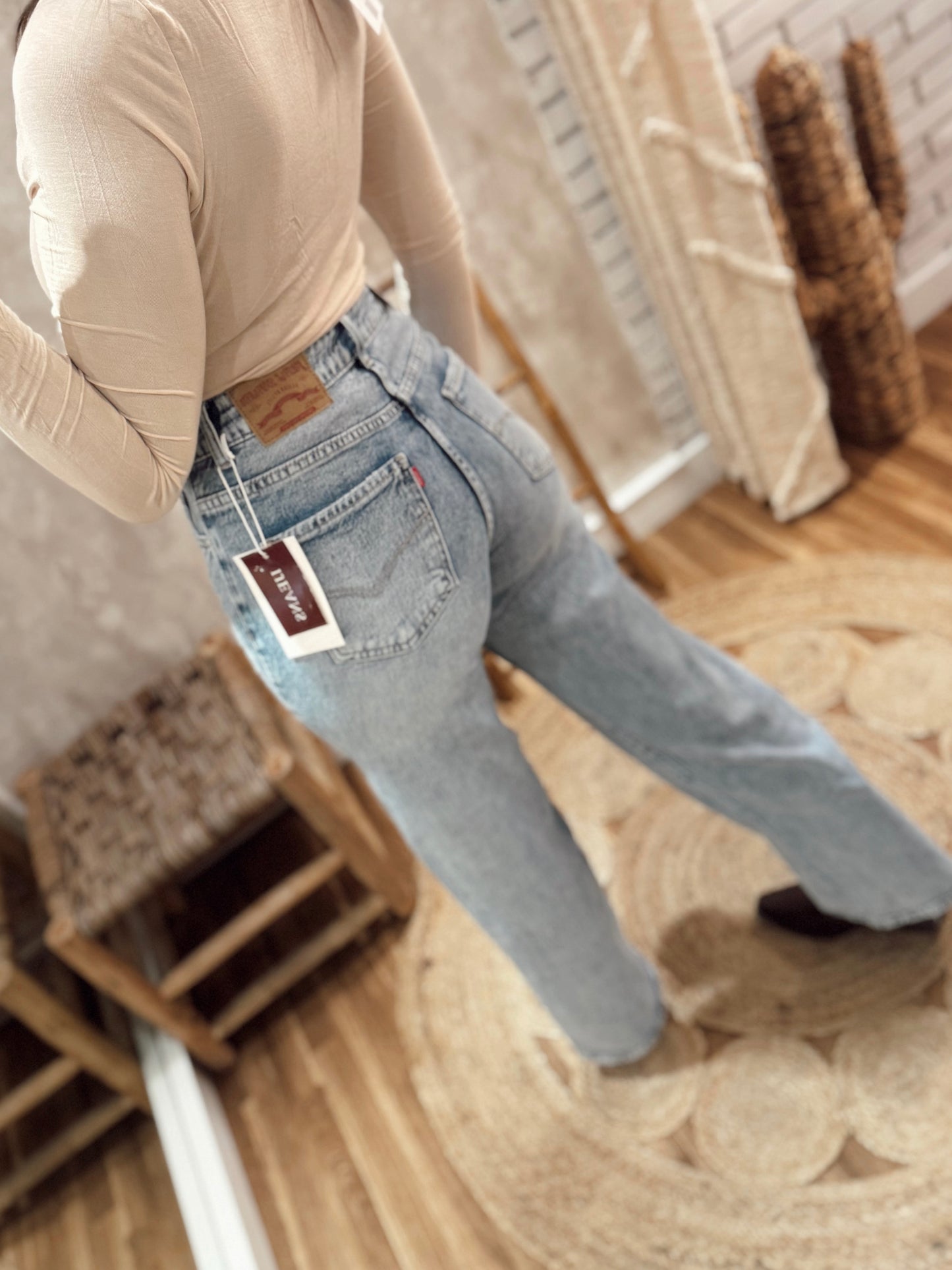 Jeans de corte reto