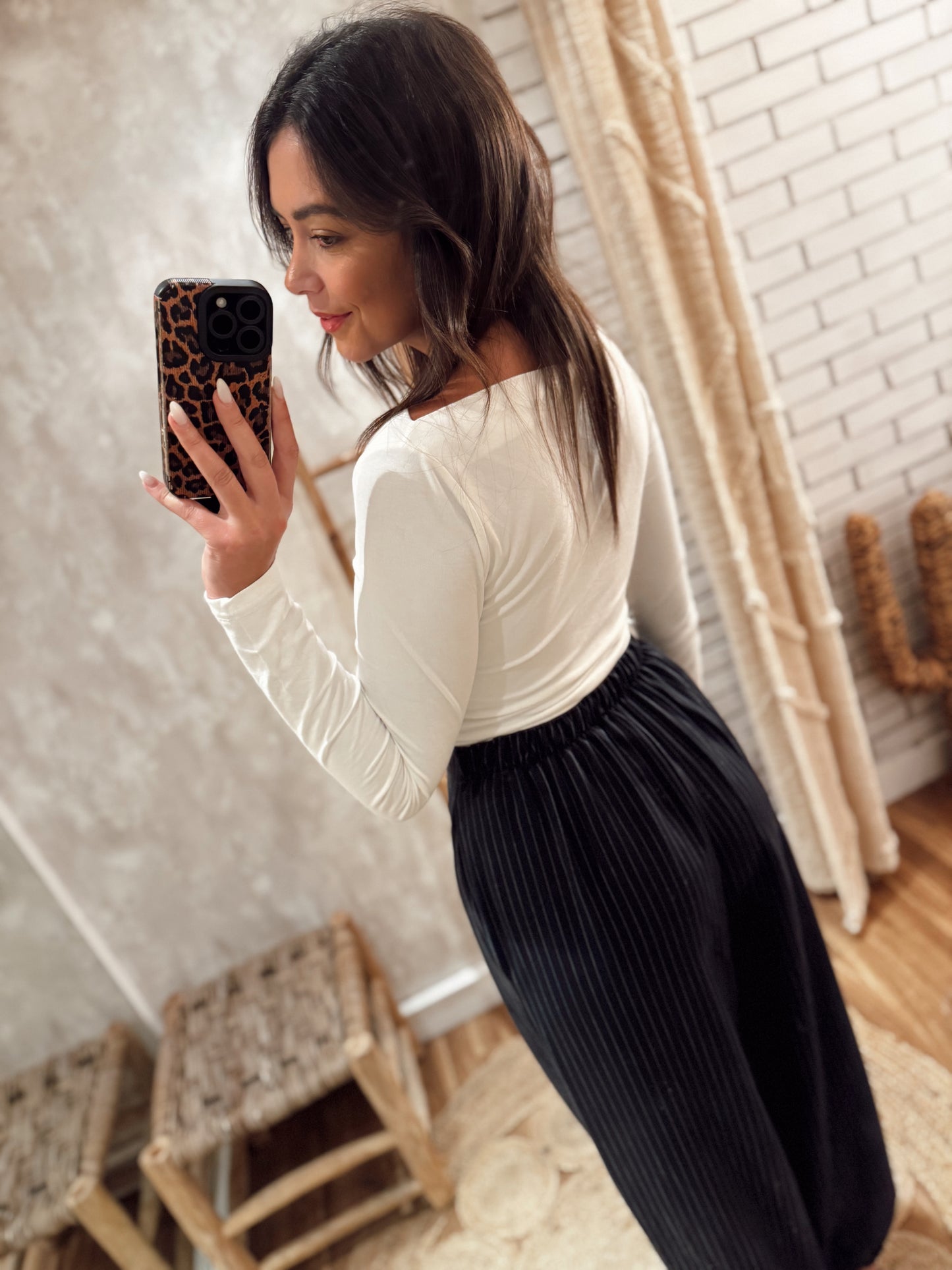 Calças estilo alfaiataria – modelo Aladdin com riscas