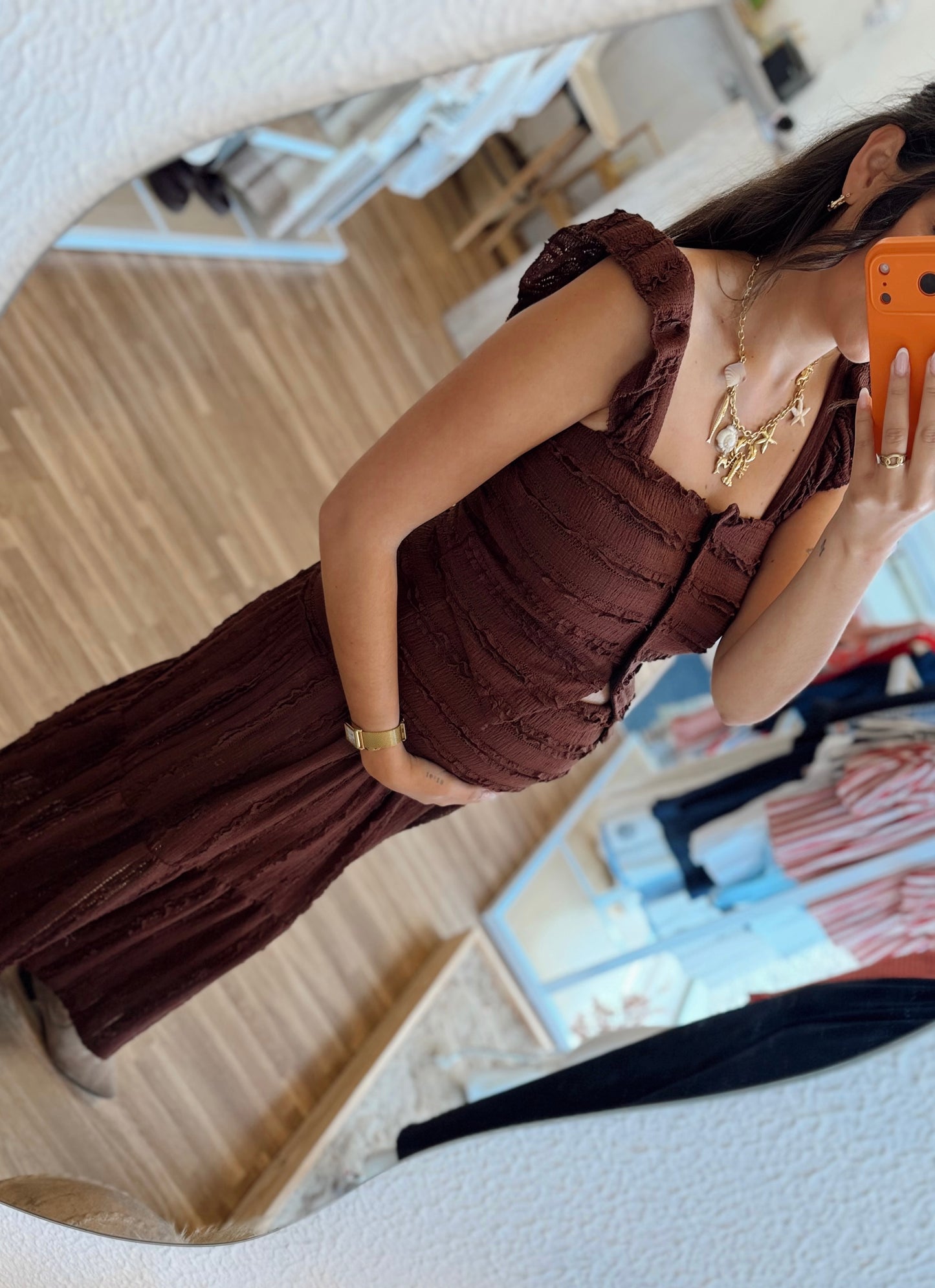 Conjunto Top & Saia Texturado