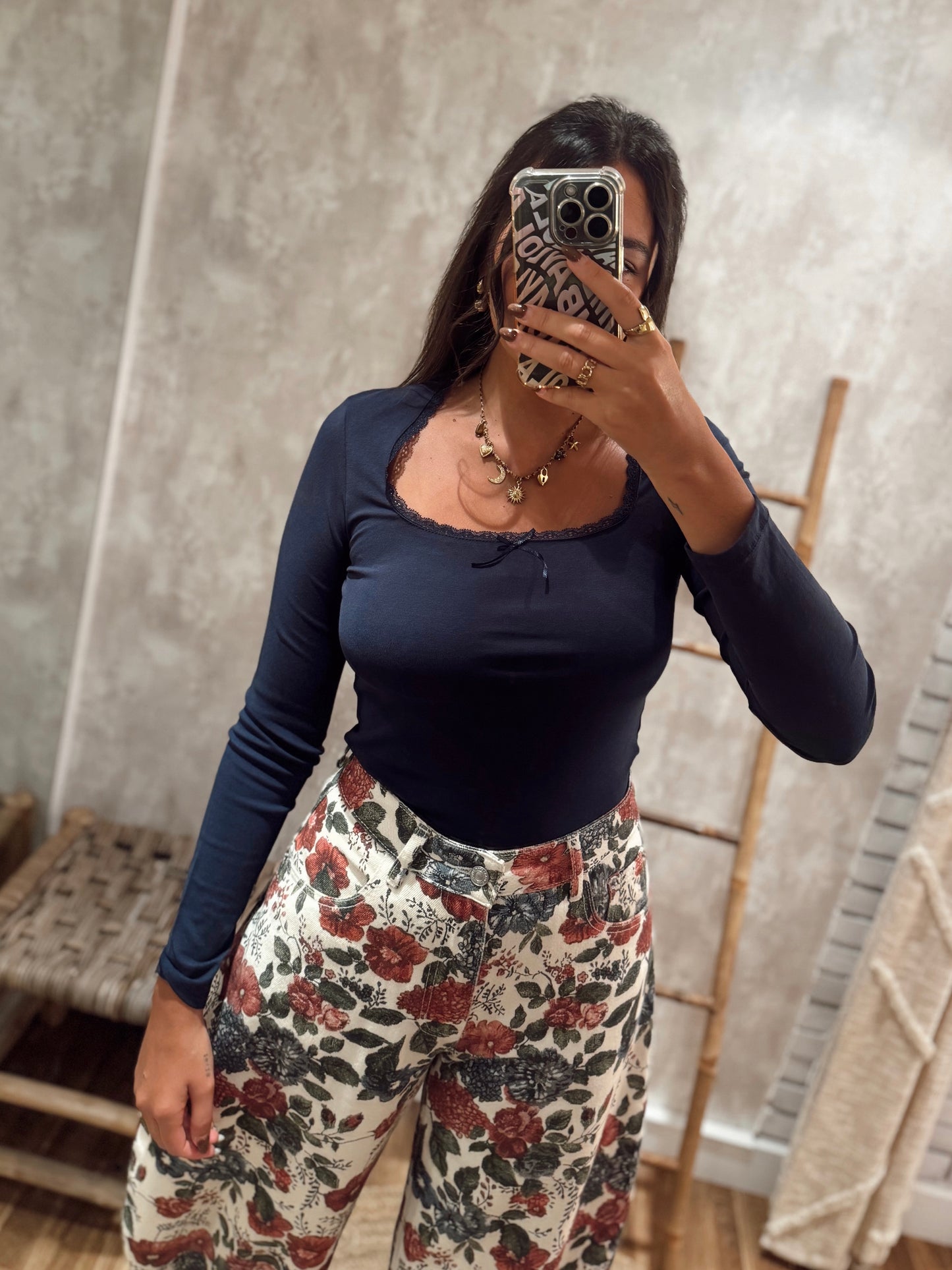 Camisola em algodão de manga comprida