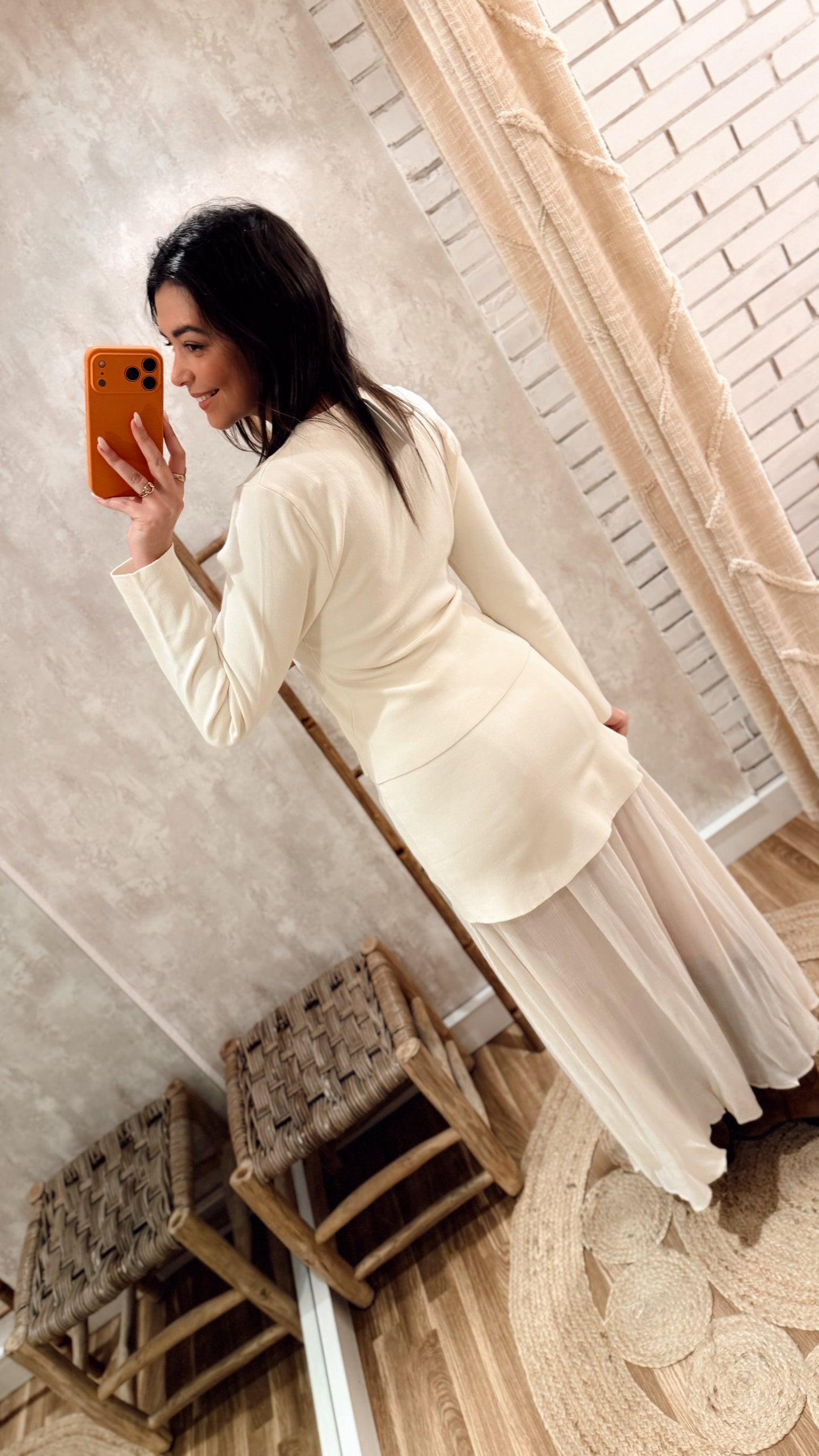 Conjunto Cardigan + Saia em Malha