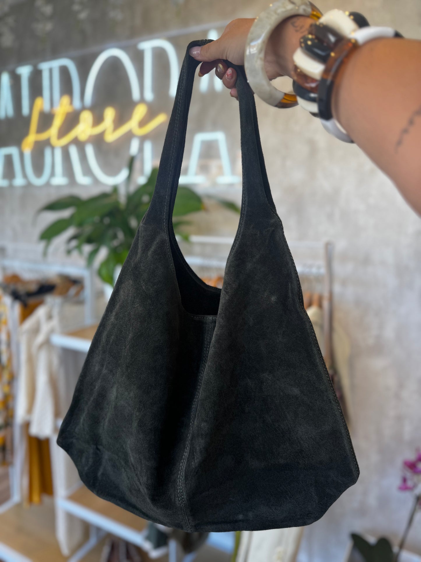 Bolso shopper de ante