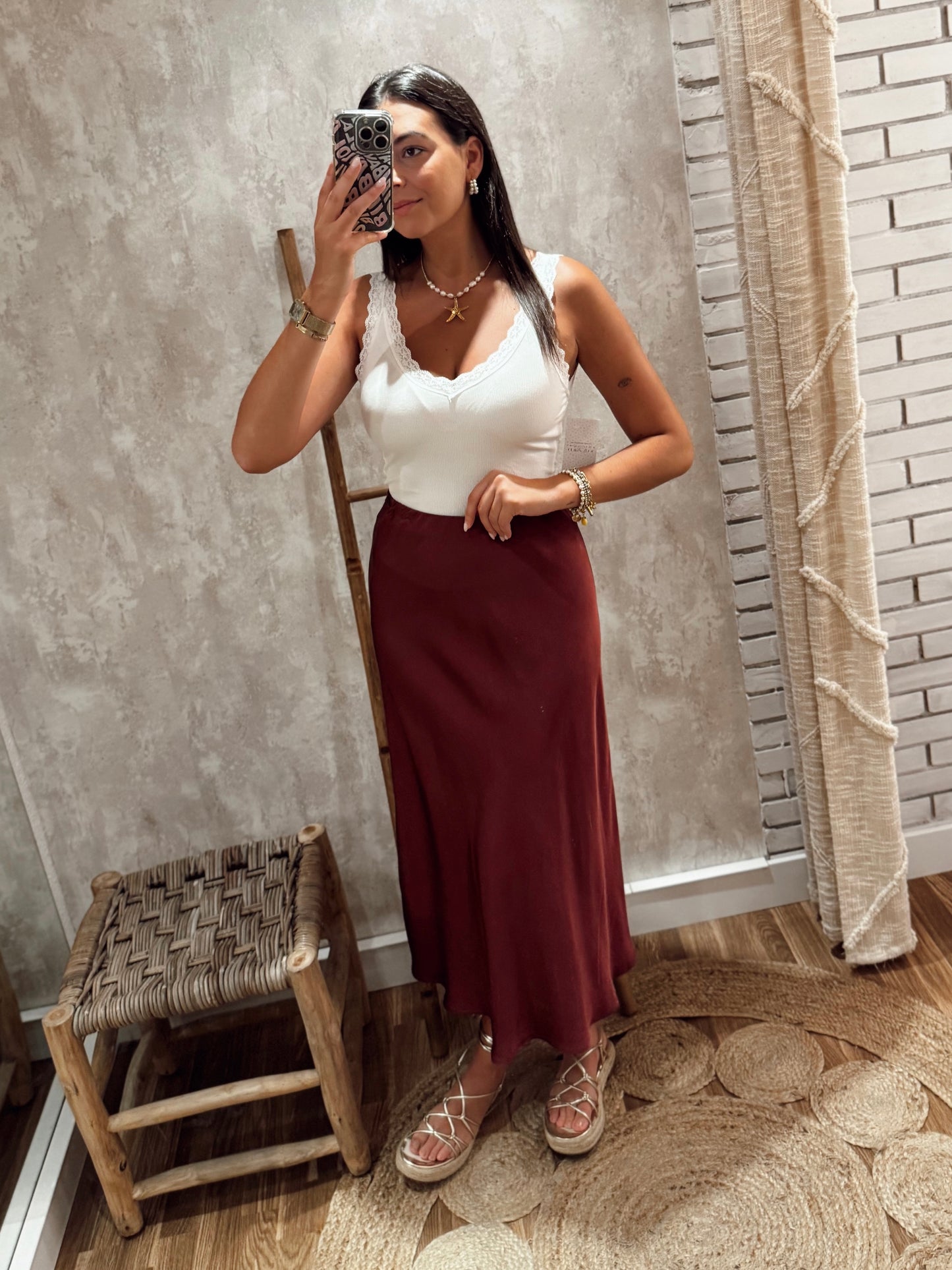 Saia Midi Acetinada