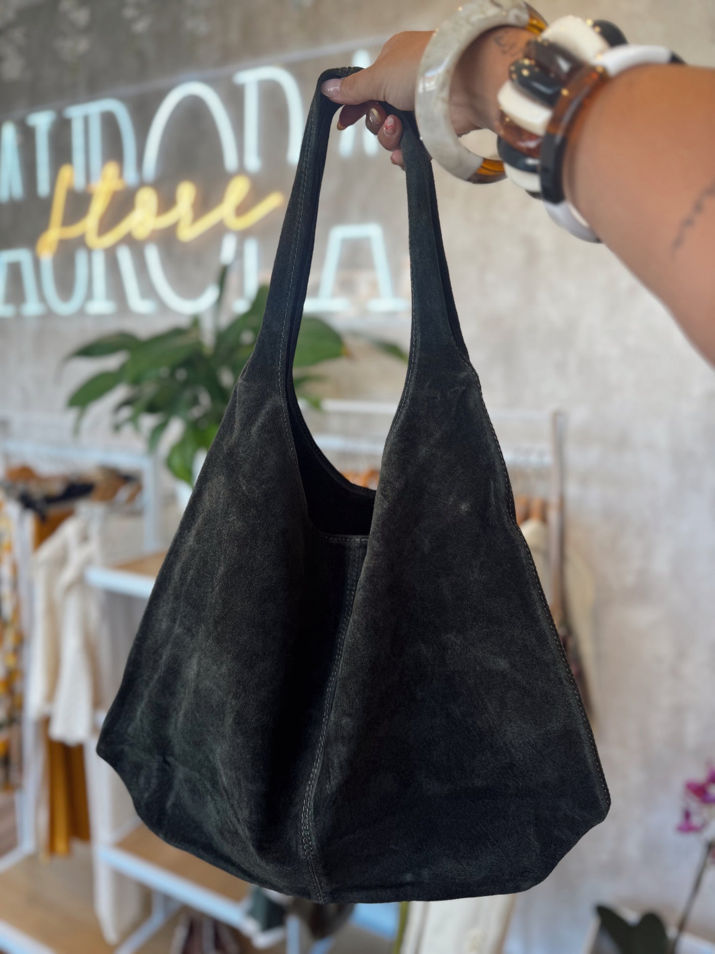 Bolso shopper de ante