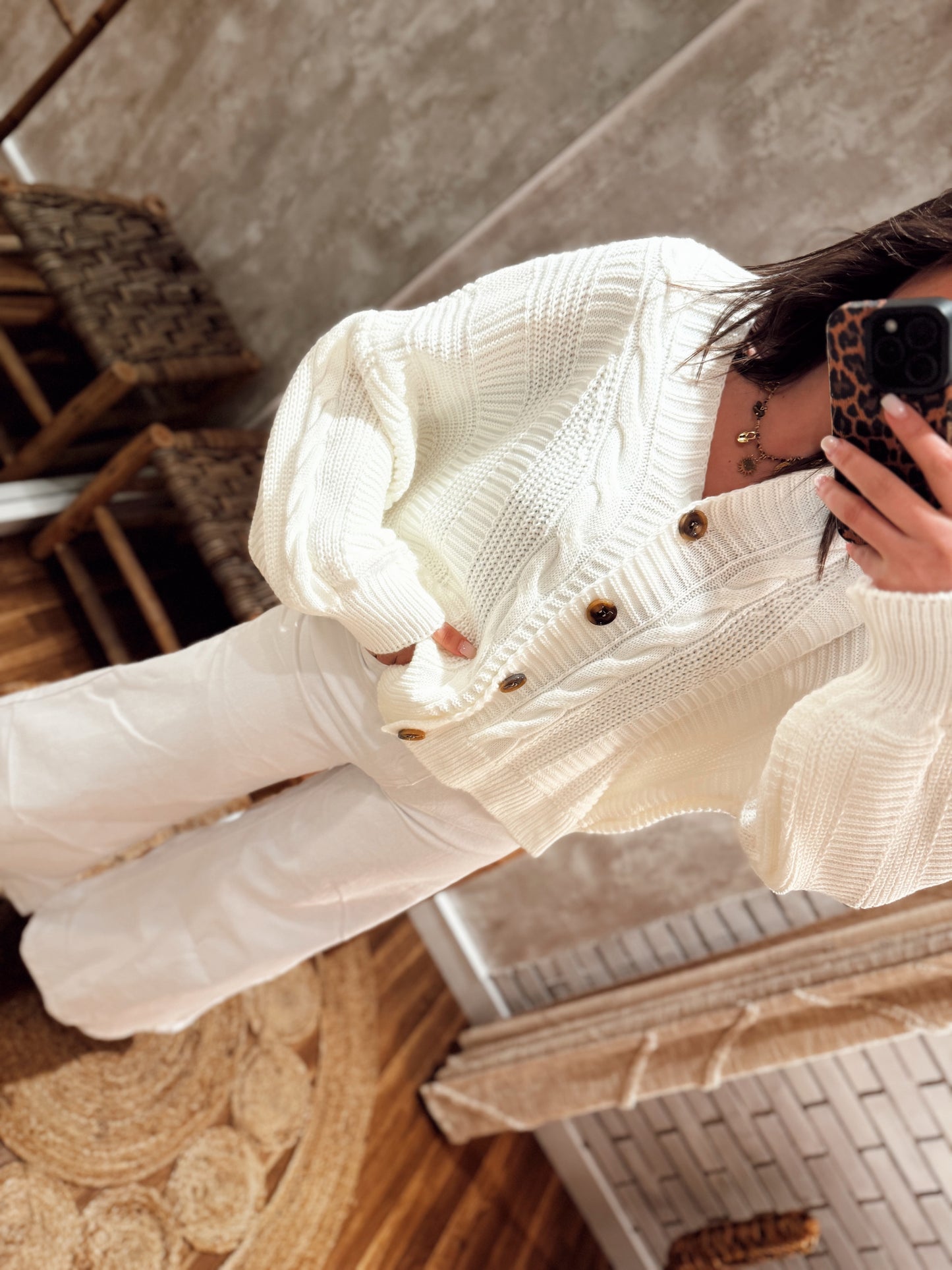 Casaco em malha oversized