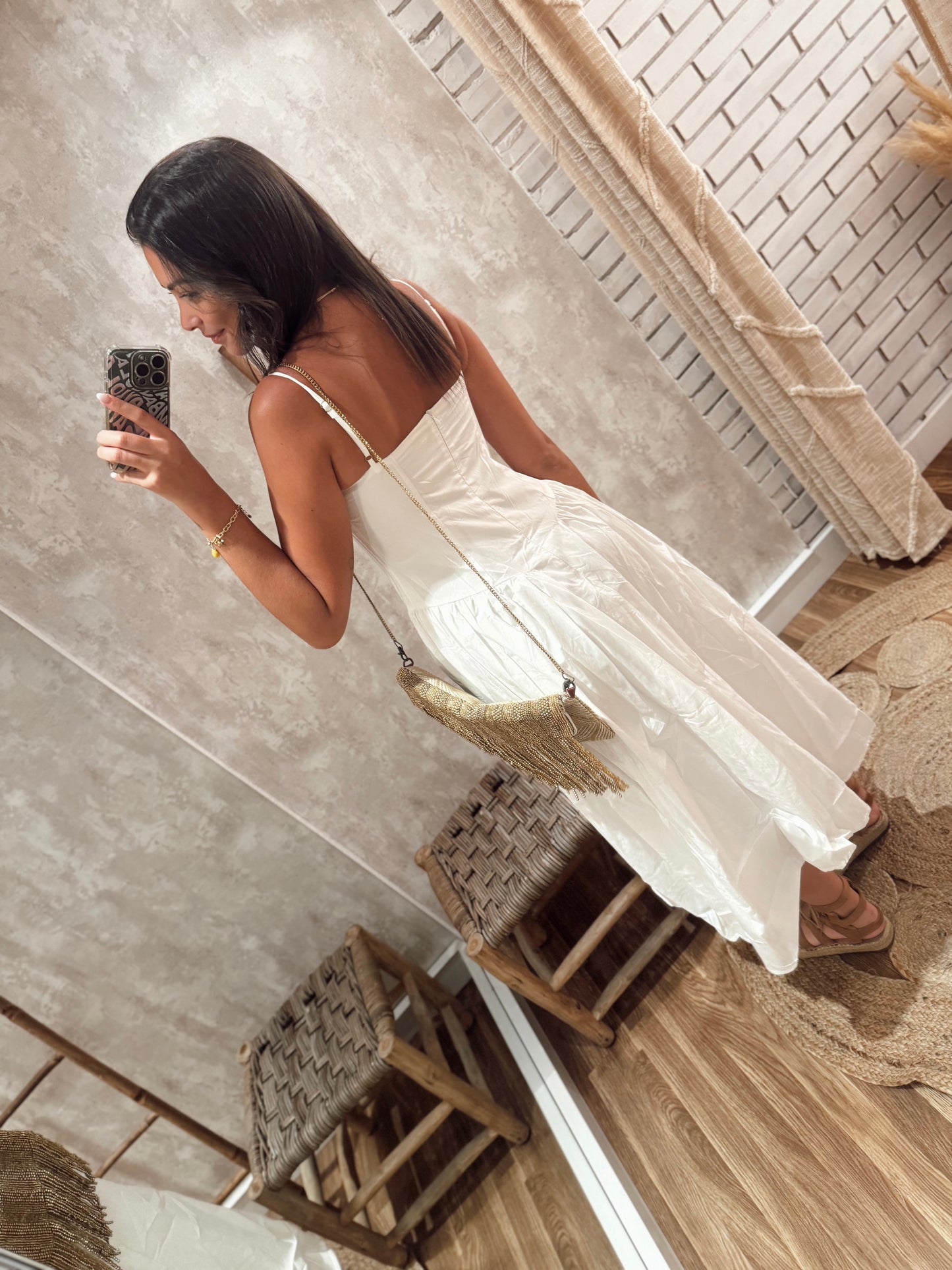 Vestido c/efeito corpete - Branco