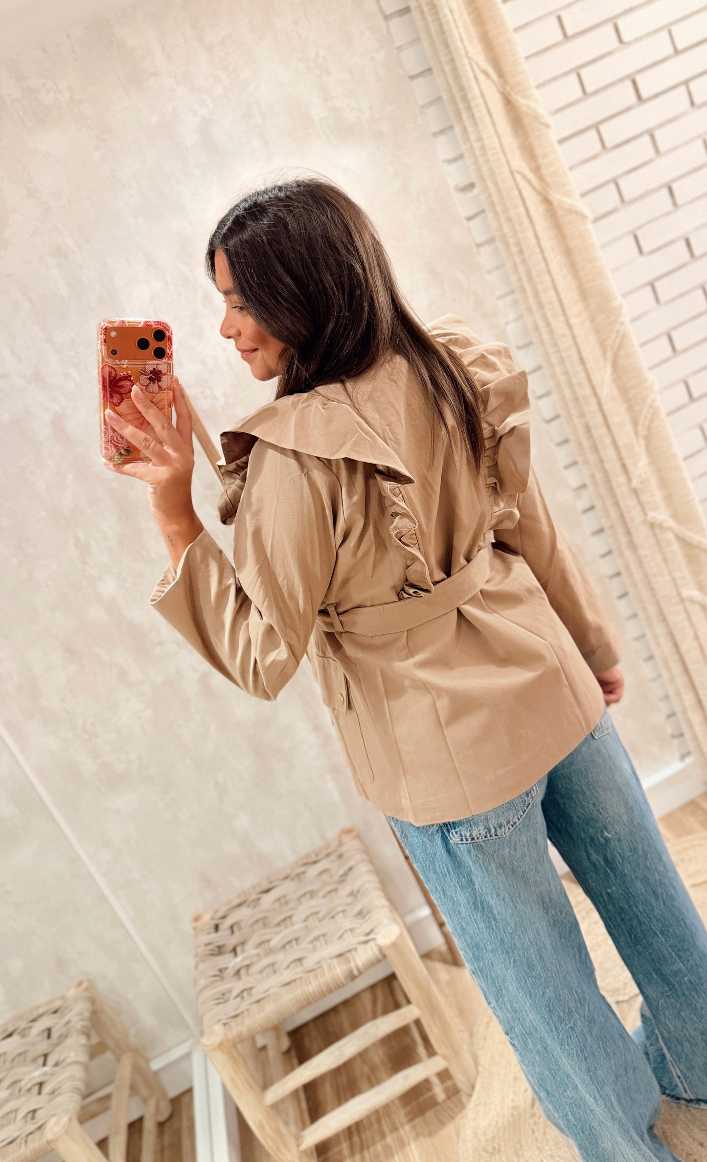Gabardine com Folhos e Cinto