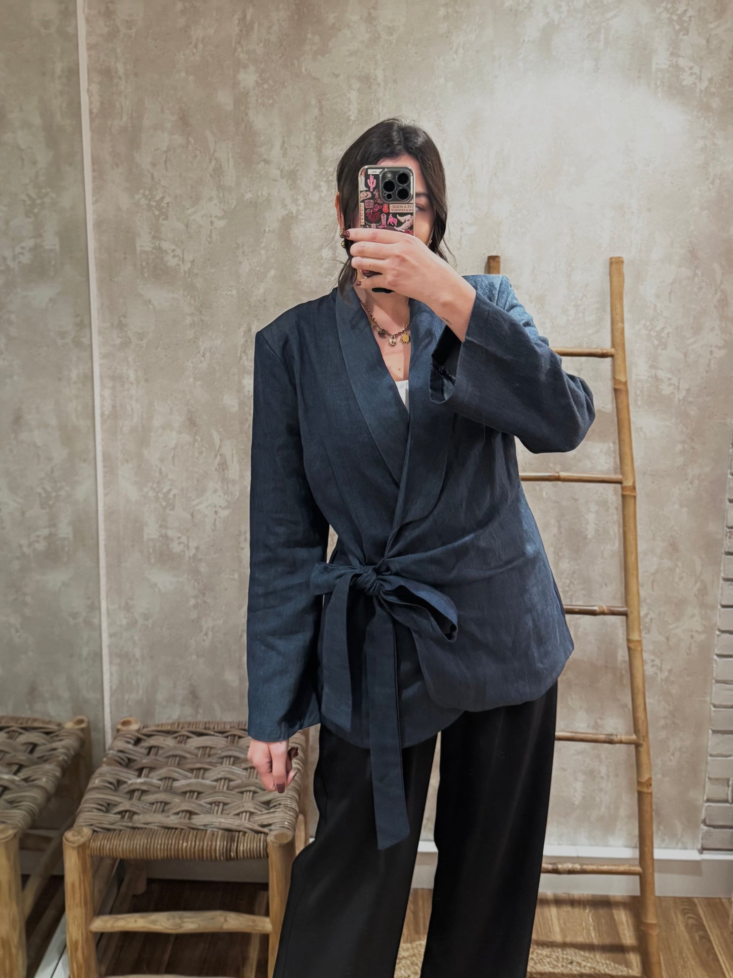 Blazer de mezclilla oscura