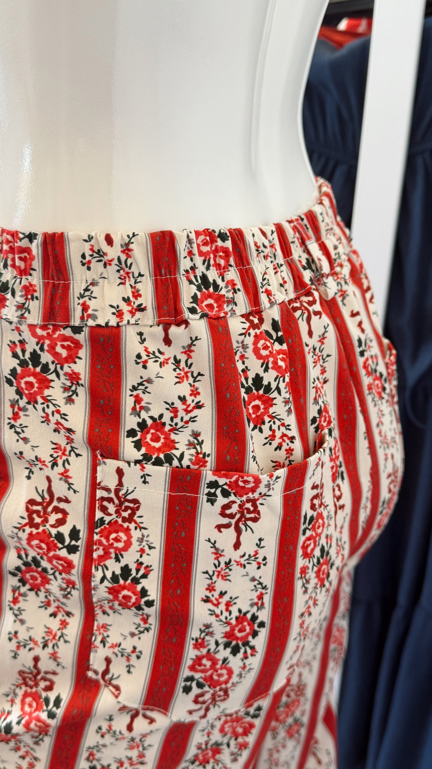 Calça Floral Listada