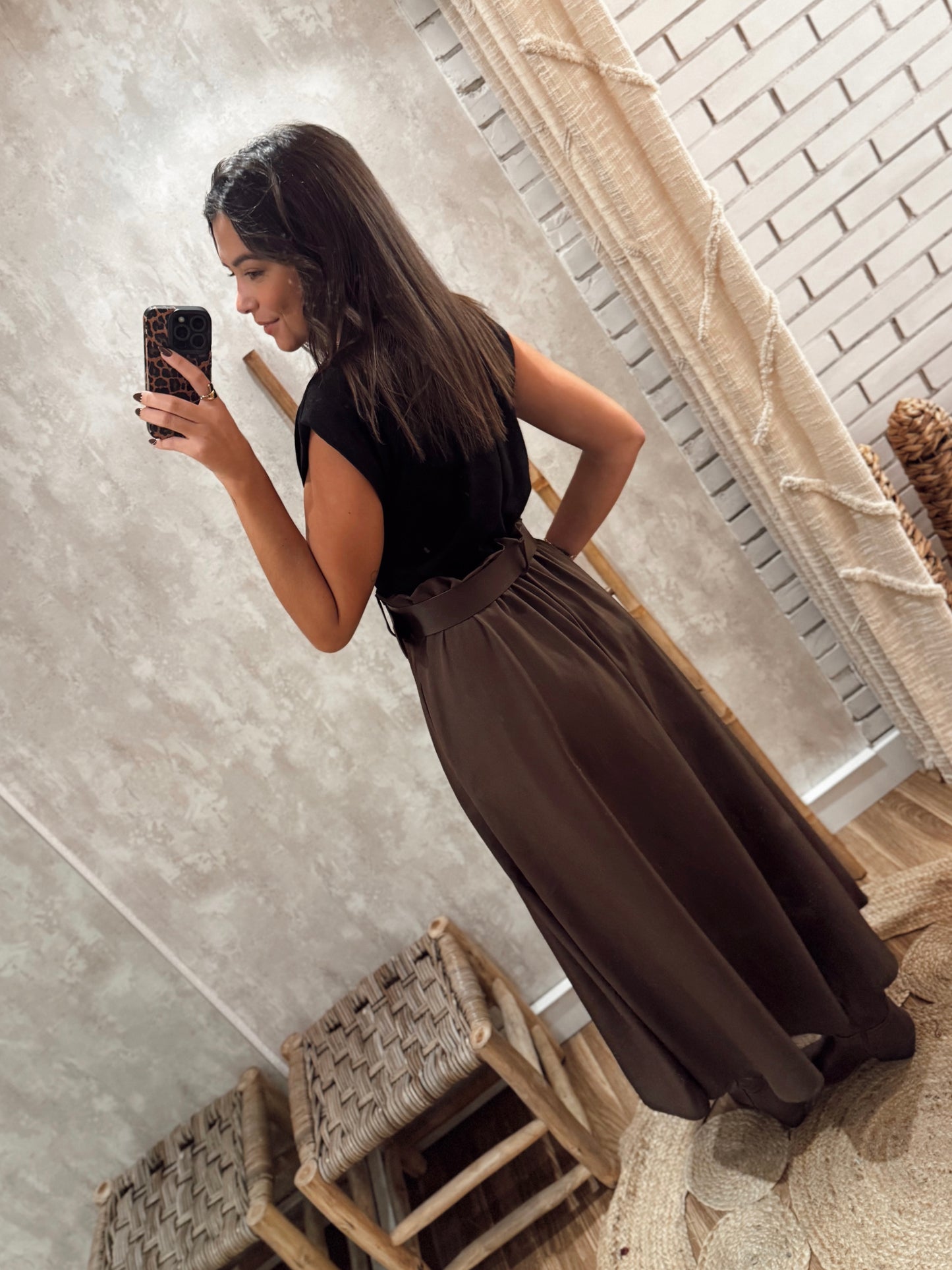 Vestido c/efeito de duas peças
