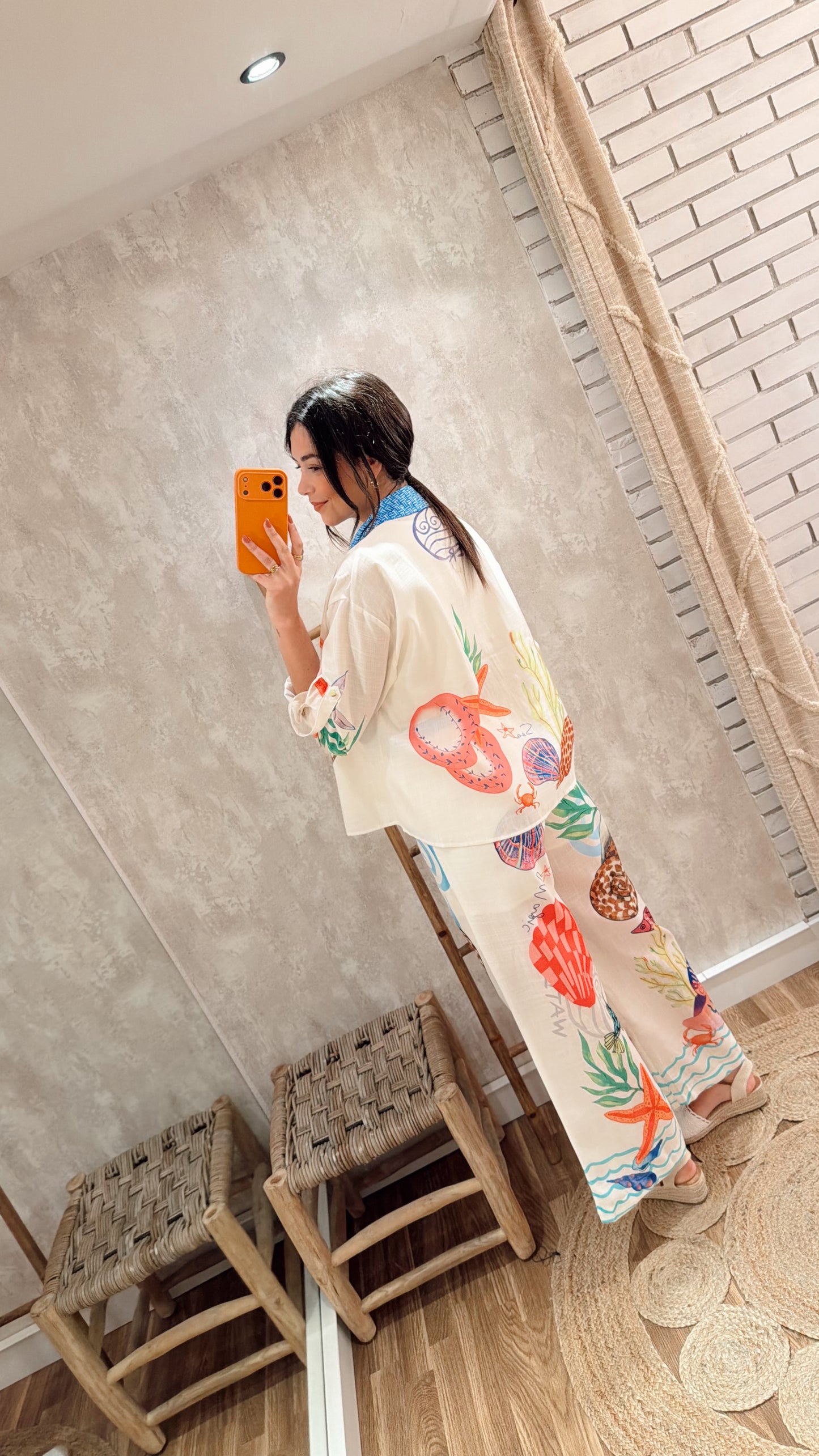 Conjunto Ocean Treasures – Camisa & Pantalonas Fluidas- Mochy