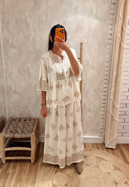 Conjunto Boho Chic Blusa & Calça