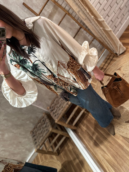 Camisa con estampado safari