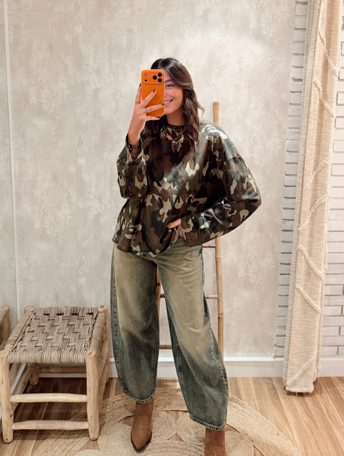 Camisola Oversized Camuflada — Lumina