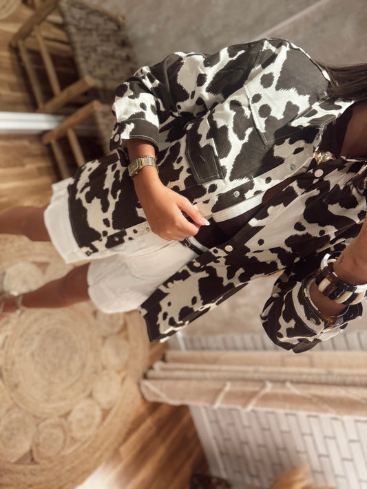 Casaco camiseiro em sarja – Padrão Cow