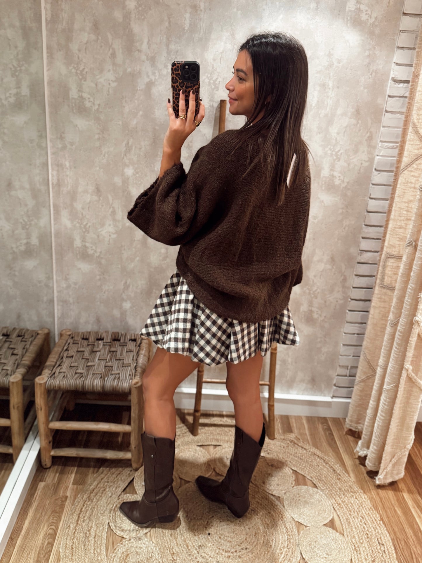 Saia com padrão vichy