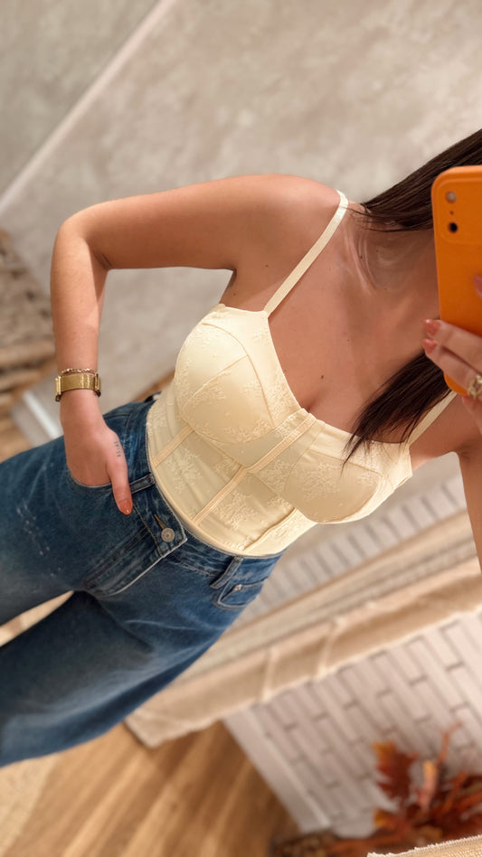 Body Estruturado em renda com Copa