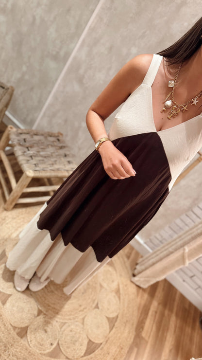 Vestido Fluido Bicolor