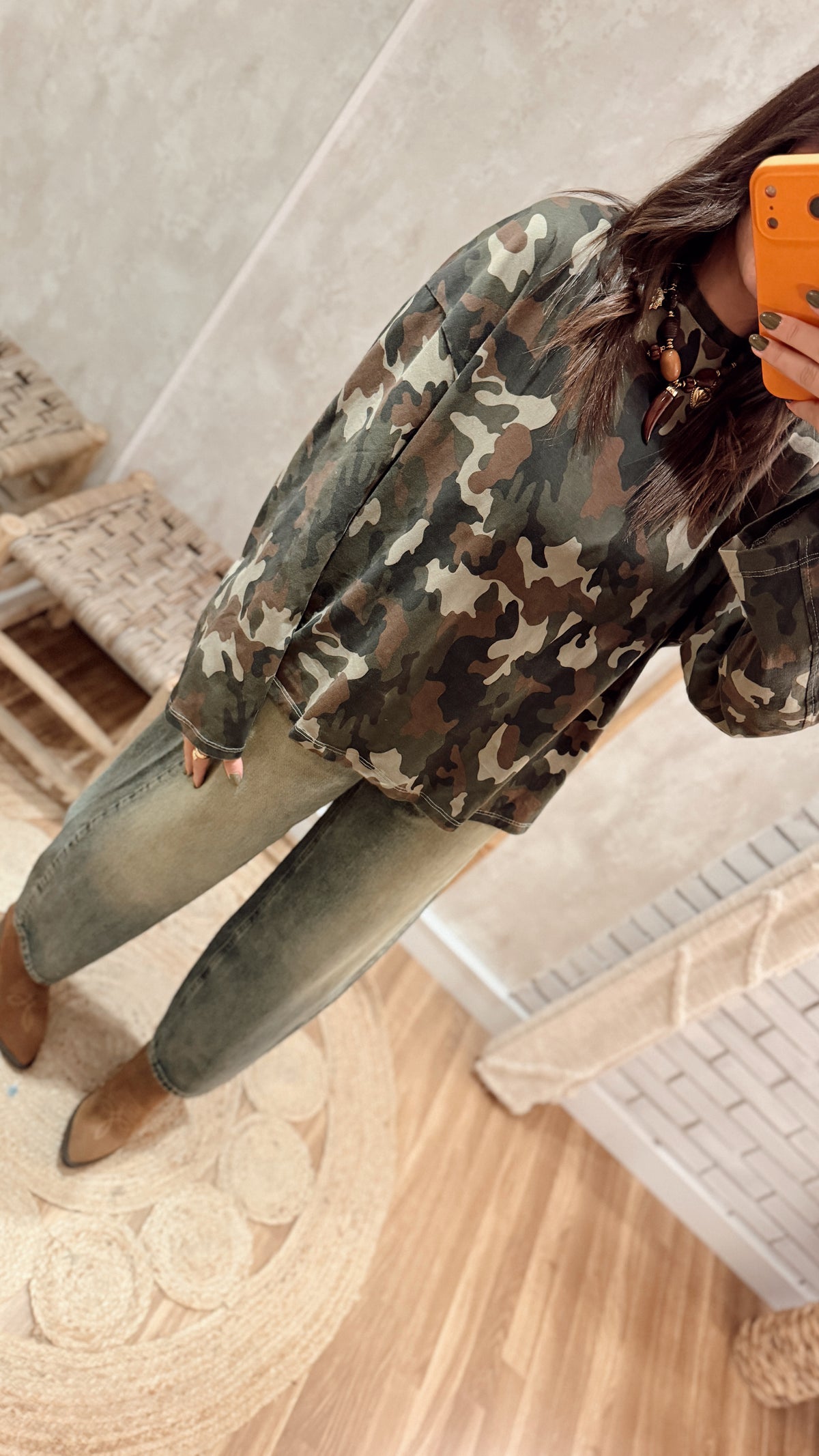 Camisola Oversized Camuflada — Lumina