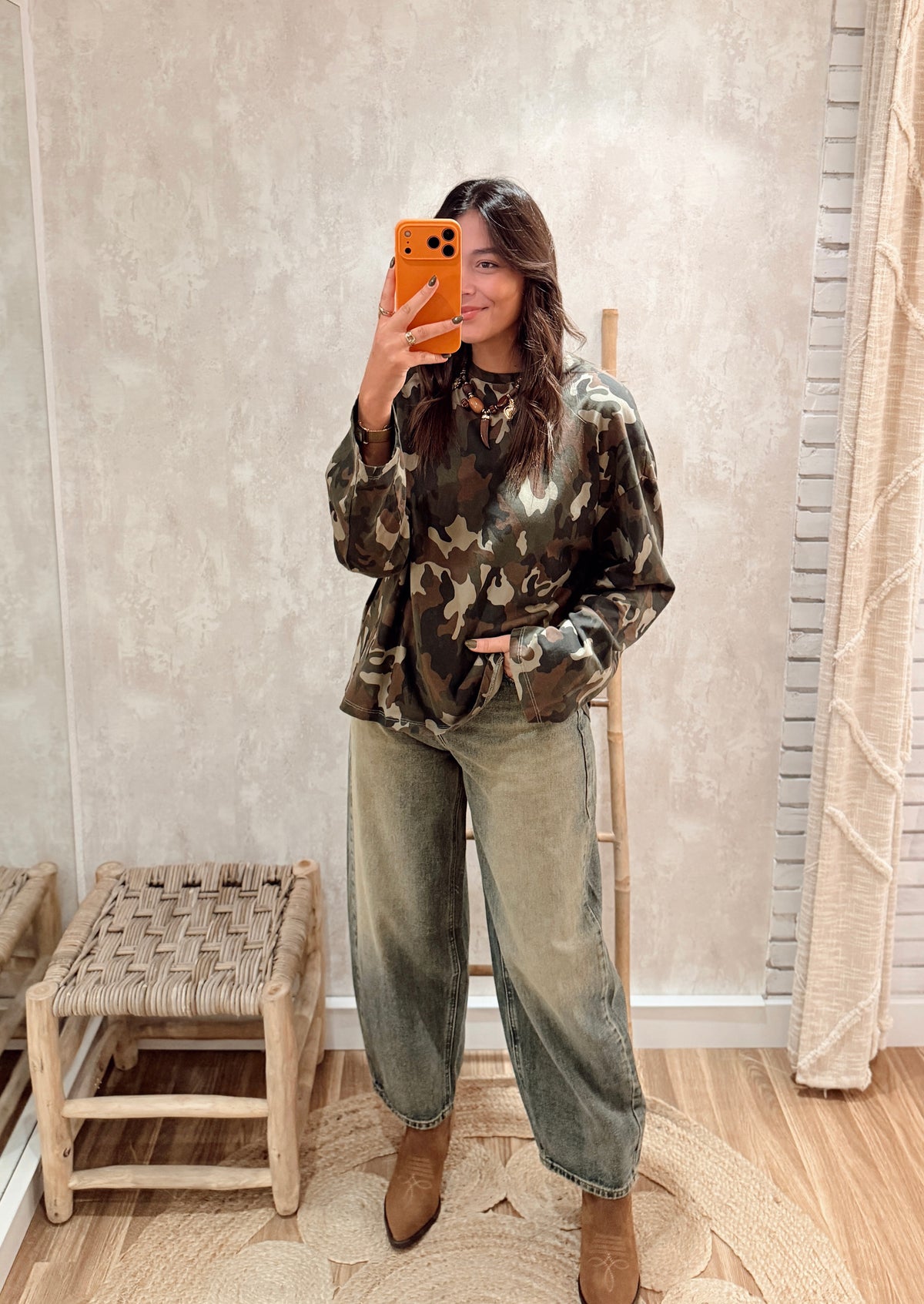 Camisola Oversized Camuflada — Lumina