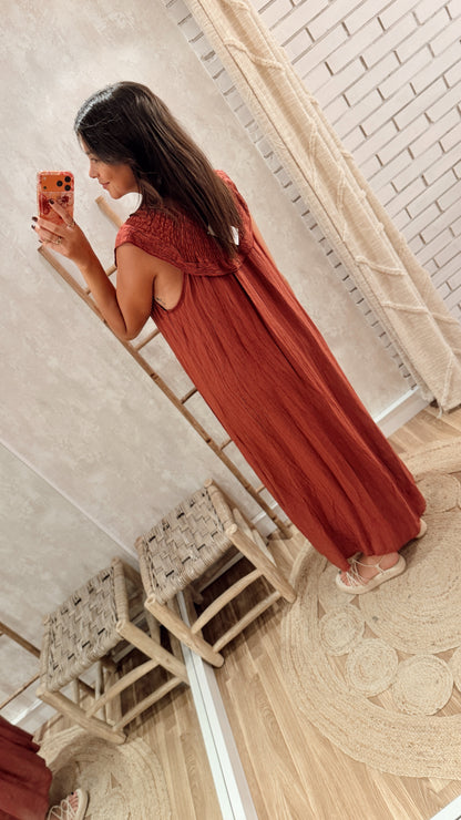 Vestido Comprido Fluido c/gola elegante