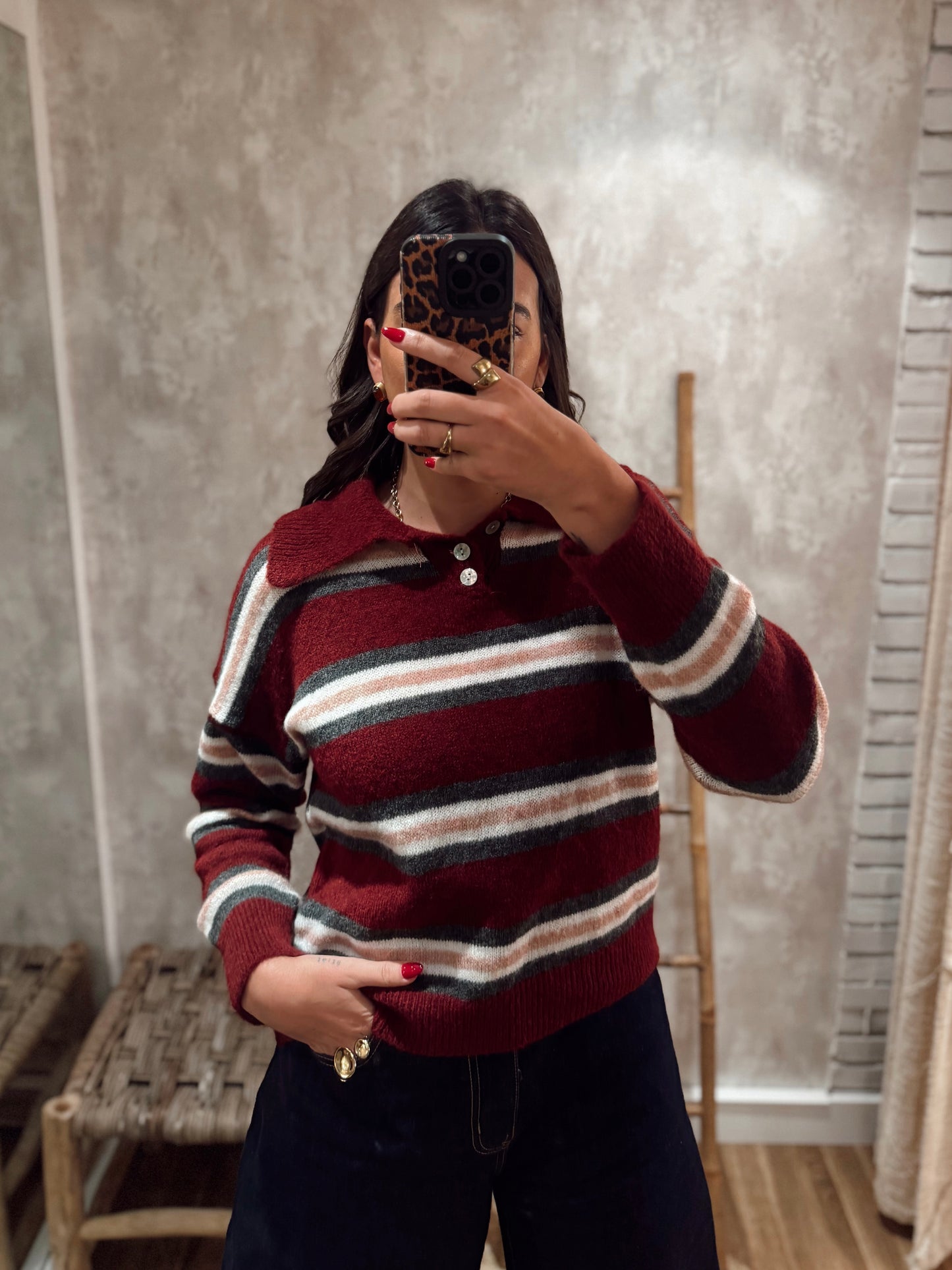 Malha em polo listado