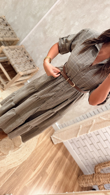 Vestido Camiseiro com Folhos