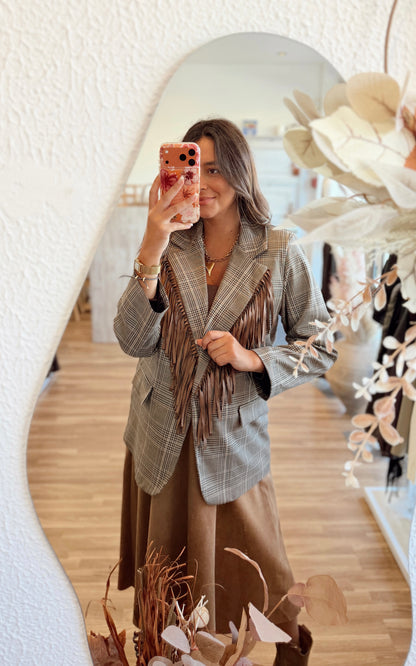 Blazer Xadrez com Franjas