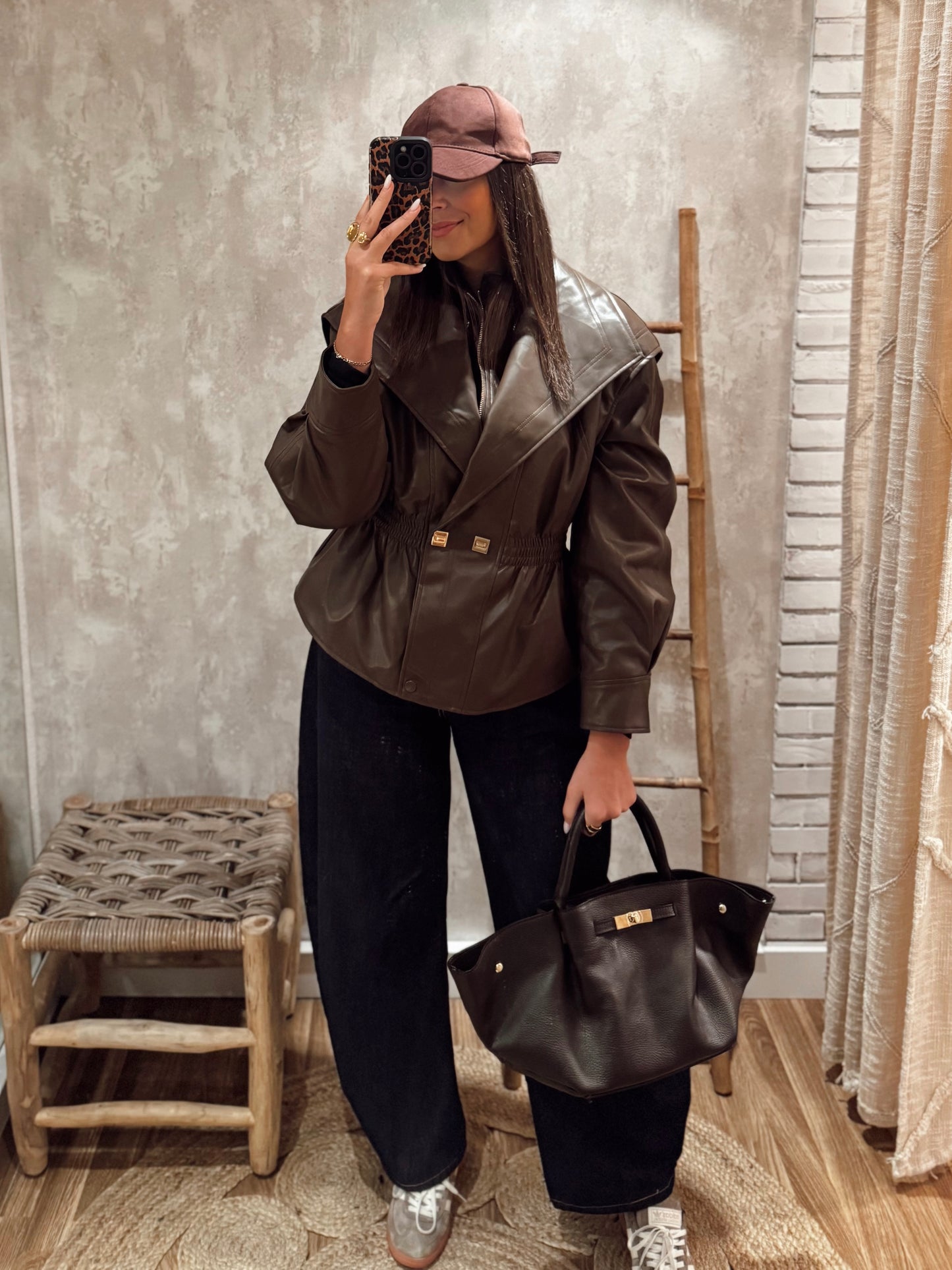 Casaco em napa c/pêlo removível