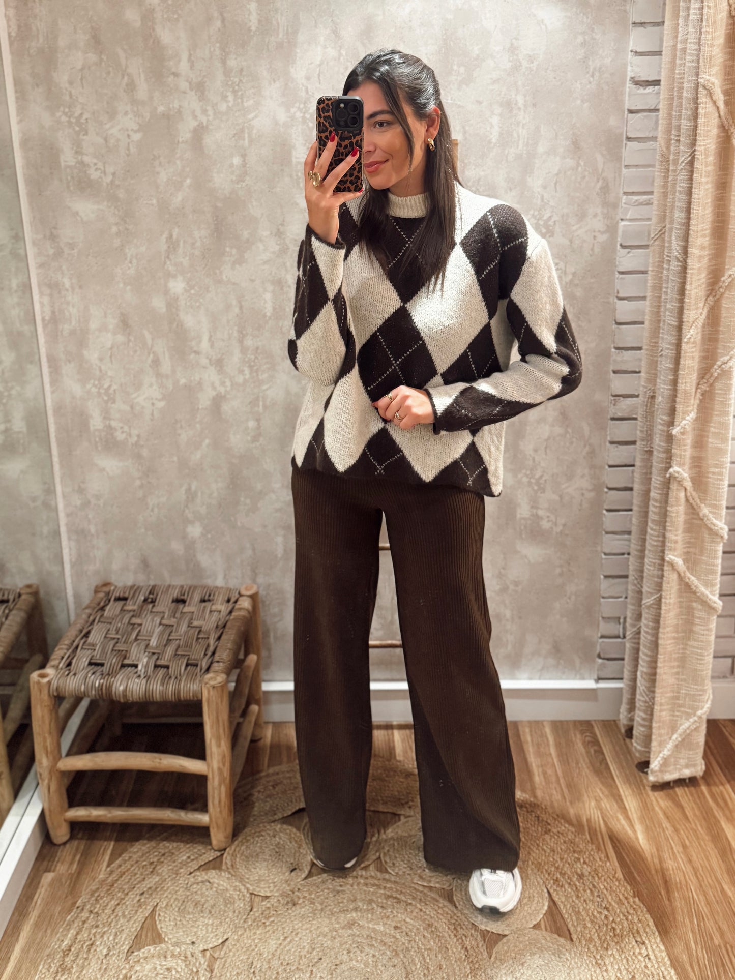 Malha com padrão de losangos