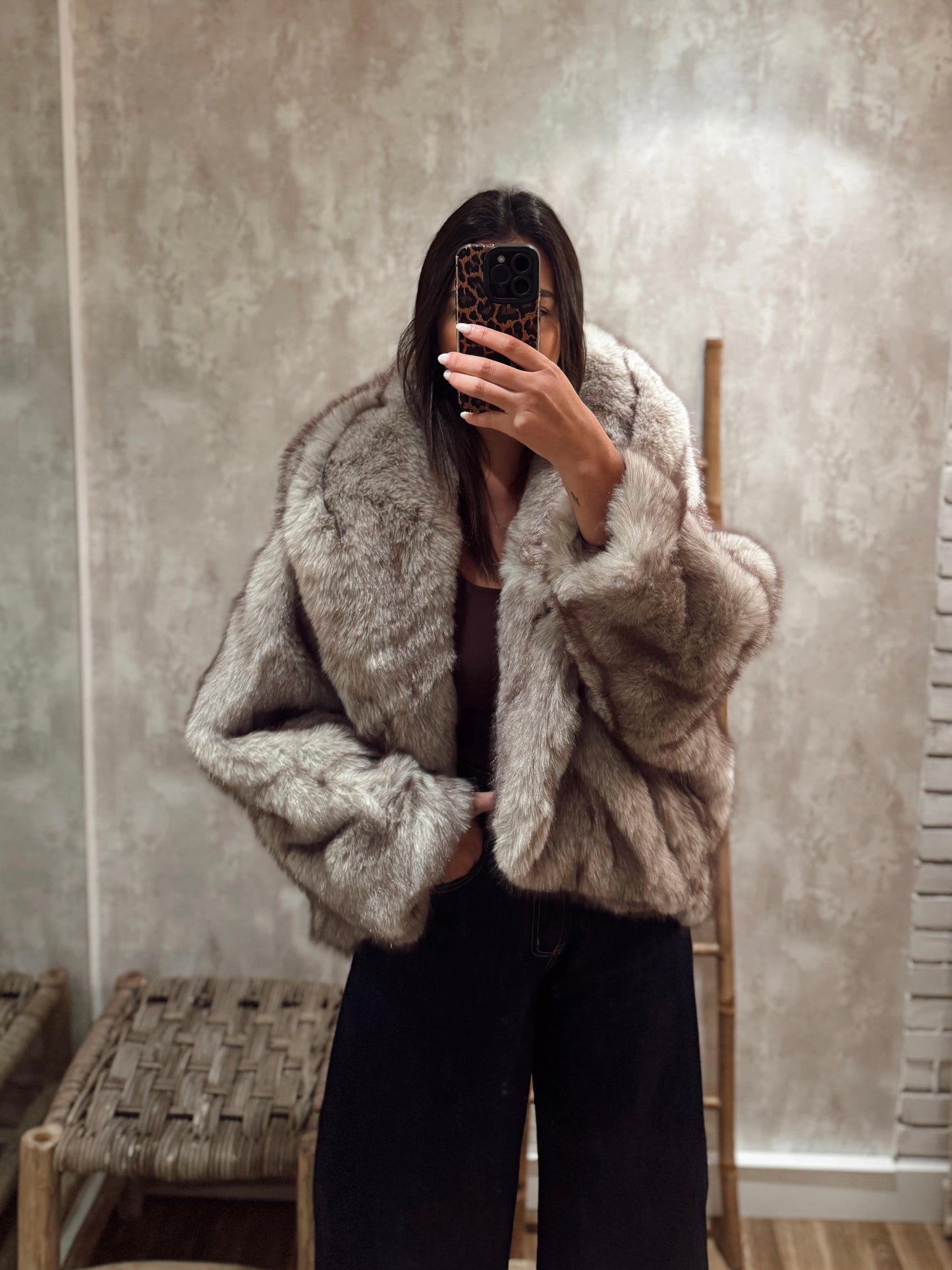 Casaco de pêlo c/carapuço