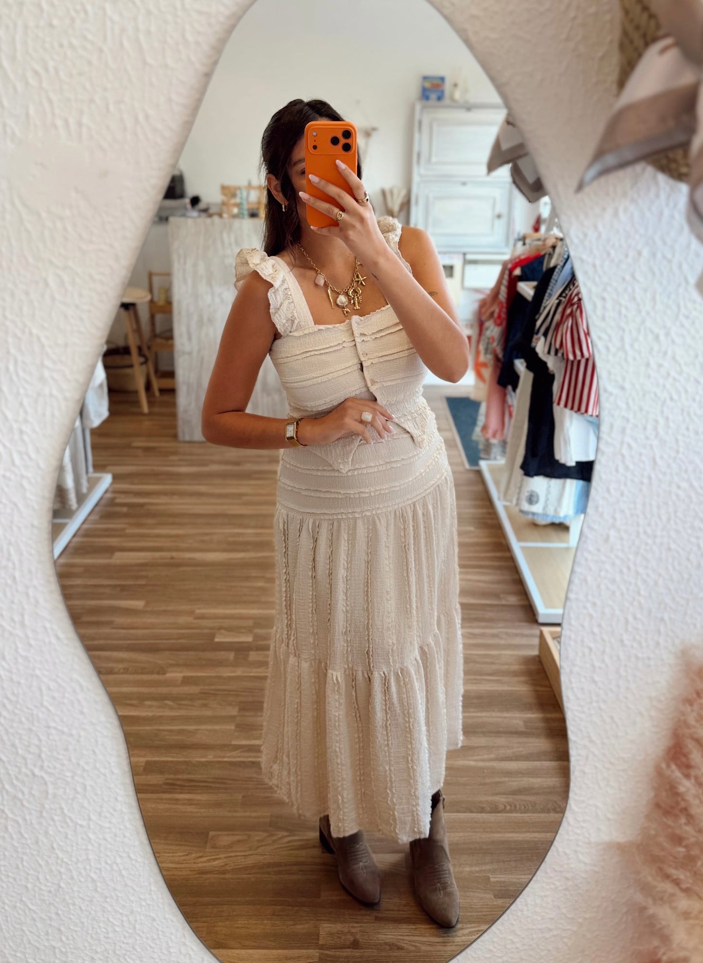 Conjunto Top & Saia Texturado