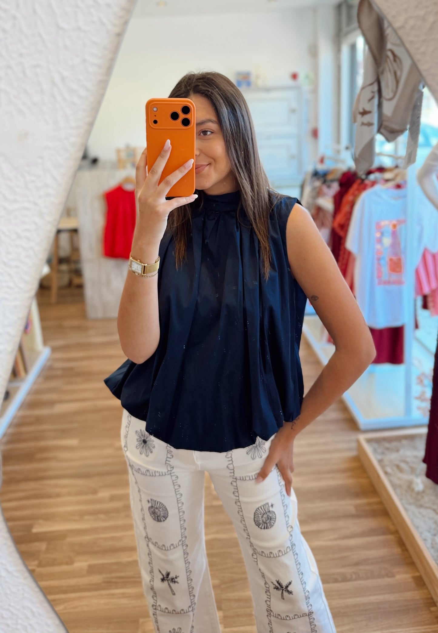 Top Halter em Popelina com Costas Abertas