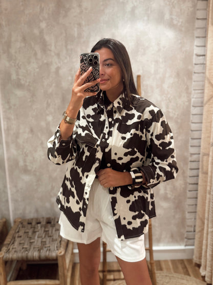 Casaco camiseiro em sarja – Padrão Cow