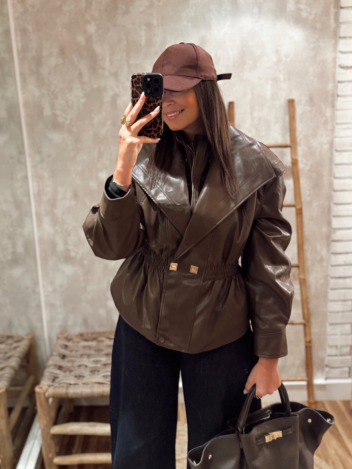 Casaco em napa c/pêlo removível