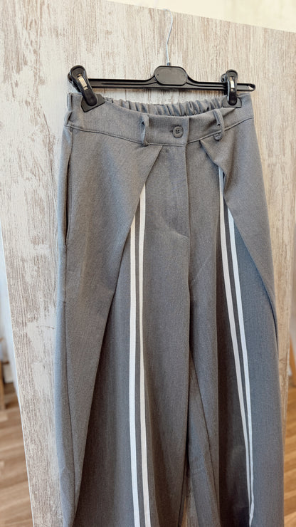 Calças Wide Leg com Riscas