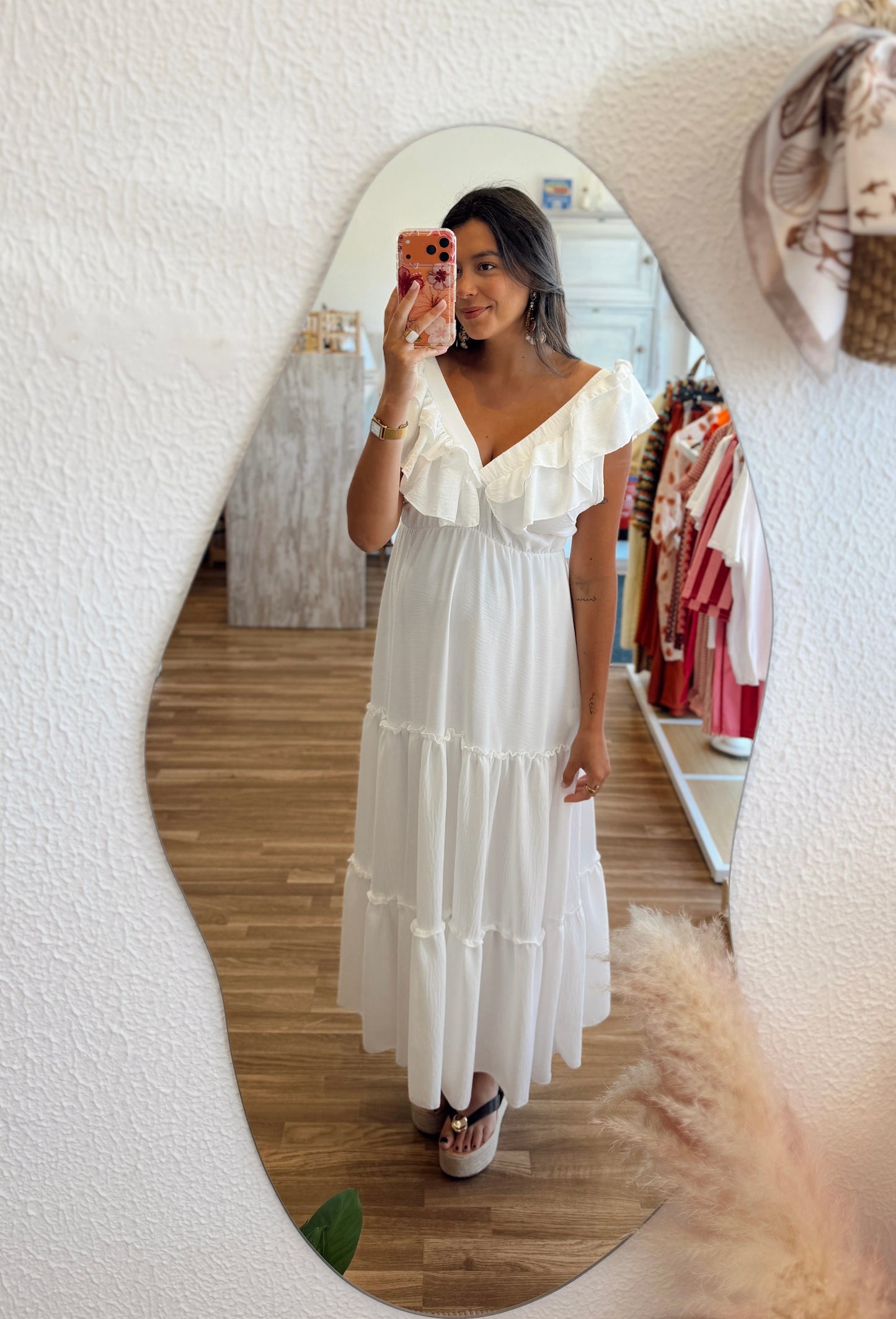 Vestido Longo Folhos