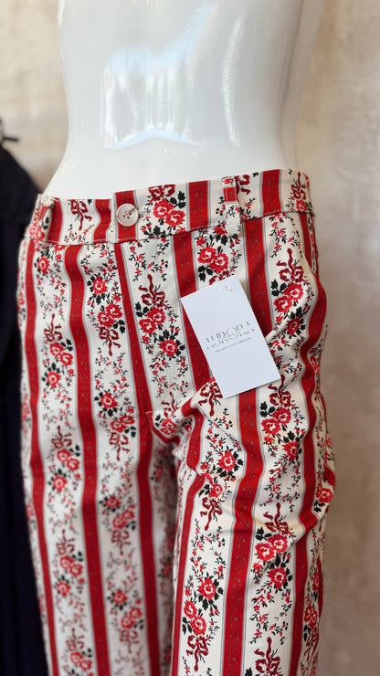 Calça Floral Listada