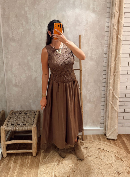 Vestido Midi Assimétrico c/parte de cima elástica