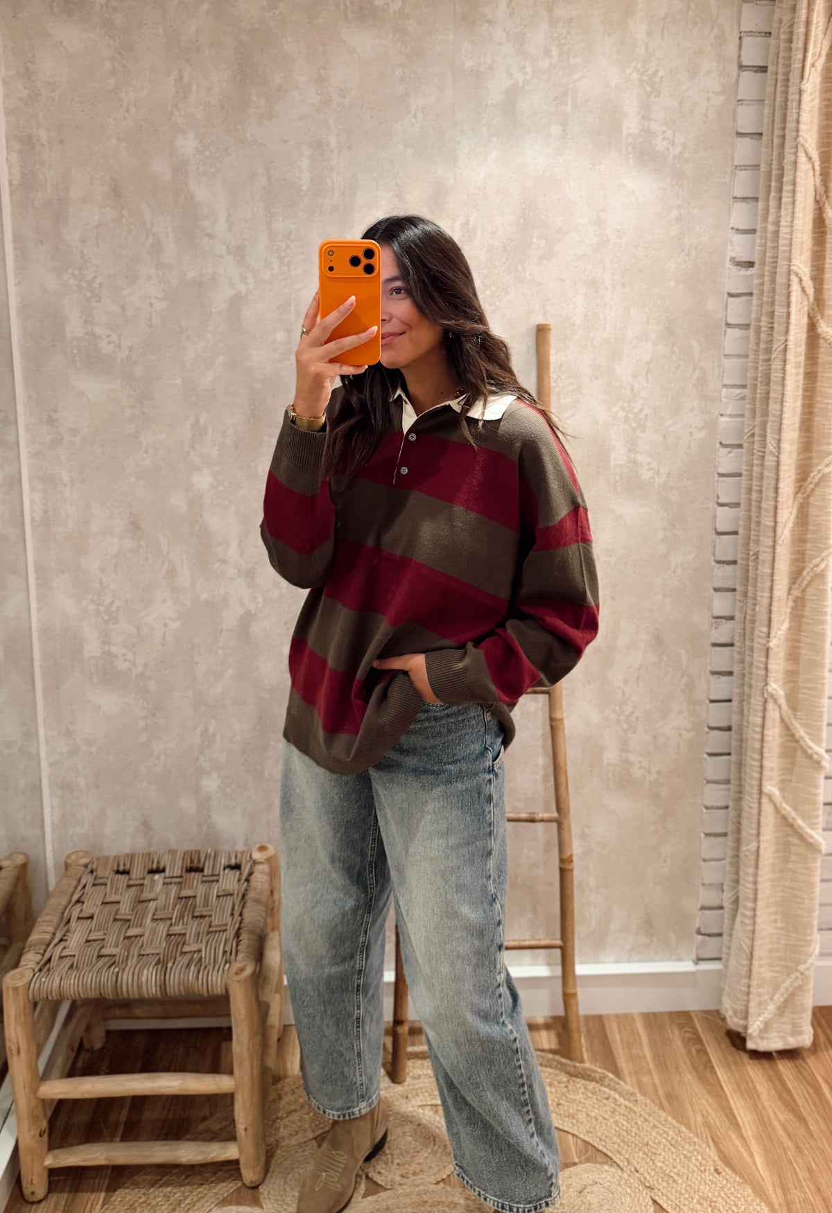 Polo em Malha Oversize – Azeitona & Ameixa