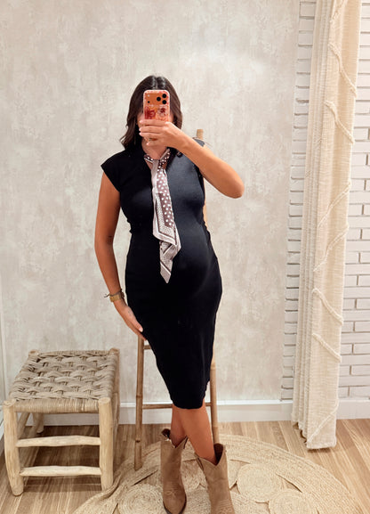 Vestido de Malha com Lenço