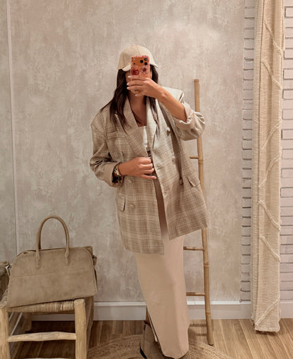Blazer Oversize Xadrez- Mochy
