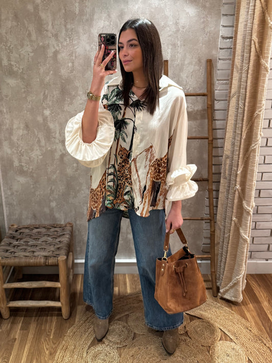 Camisa con estampado safari