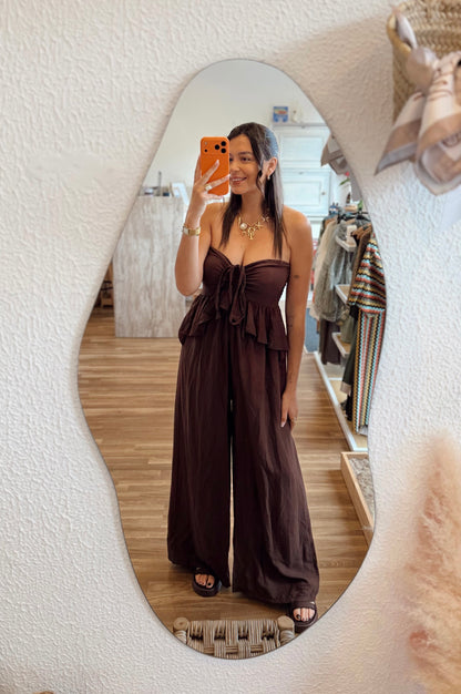 Macacão Halter com Folhos