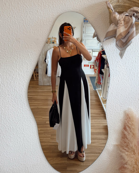 Vestido Comprido Bicolor